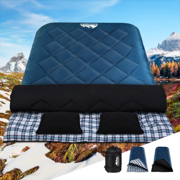 Sleeping Bag Camping Hiking Tent Outdoor Comfort 5 Degree – Navy Blue
