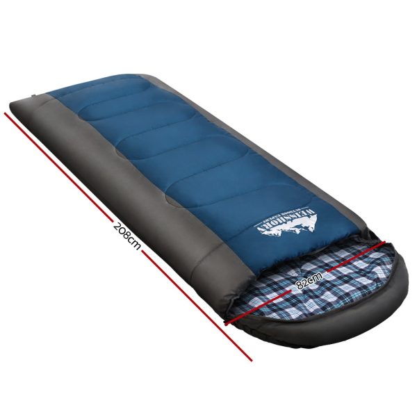 Sleeping Bag Camping Hiking Tent Winter Thermal Comfort 0 Degree – Navy Blue and Grey
