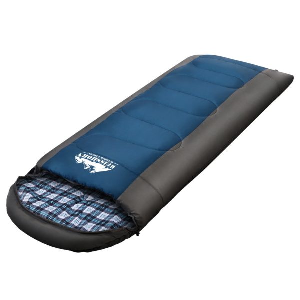 Sleeping Bag Camping Hiking Tent Winter Thermal Comfort 0 Degree – Navy Blue and Grey