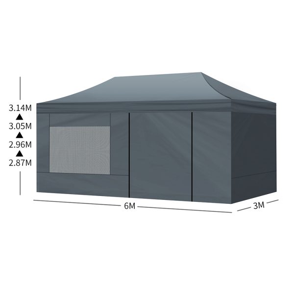 Gazebo Tent 3×6 Outdoor Marquee Gazebos Camping Canopy Mesh Side Wall