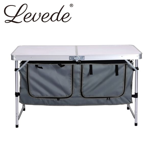 Folding Camping Table Aluminium Portable Picnic Outdoor Storage Organizer