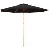 Outdoor Umbrella 2.7M Pole Cantilever Stand Garden Umbrellas Patio Black – Without Base