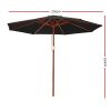 Outdoor Umbrella 2.7M Pole Cantilever Stand Garden Umbrellas Patio Black – Without Base