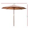 Outdoor Umbrella 3M Pole Cantilever Stand Garden Umbrellas Patio – Beige, Without Base